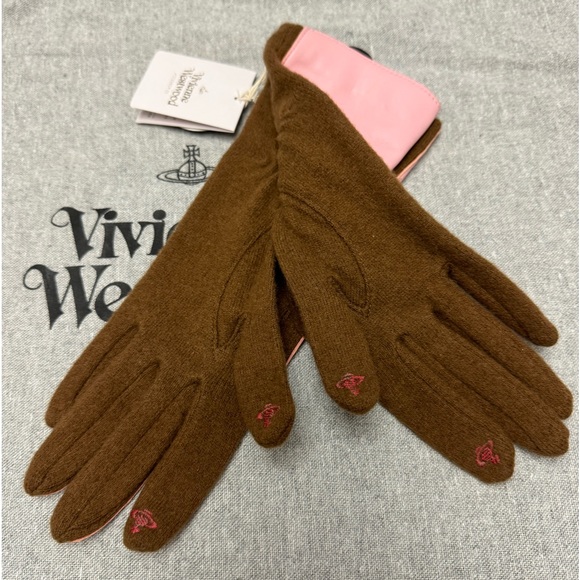 Vivienne Westwood gloves pink real leather Japan Exclusive - Picture 3 of 16